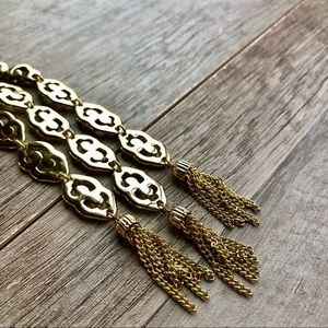 Medallion Tassel Retro style Necklace, Wedding Guest, Retro, 70s